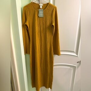 NWT H&M mustard maxi dress